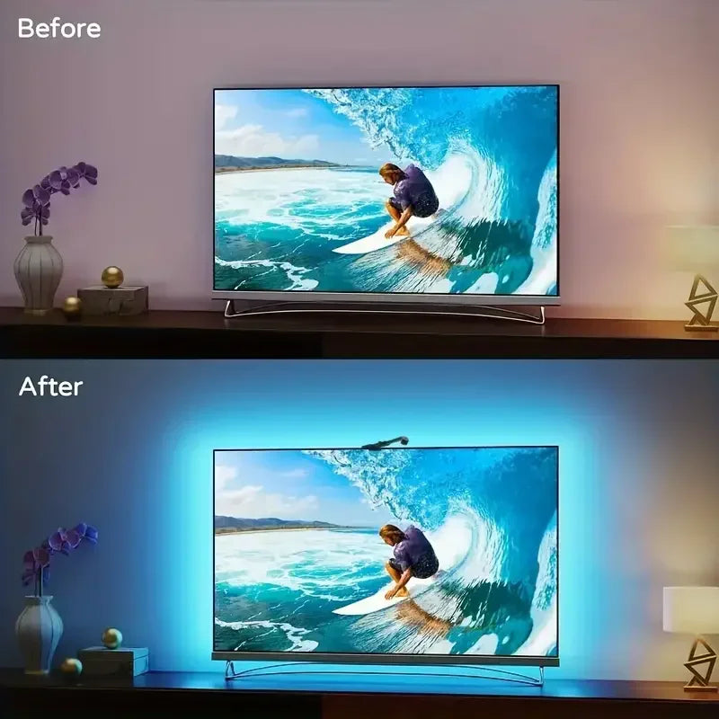 RGBIC LED TV Backlight Strip with AR Color Sensor APP Control Music Sycn Smart RGB Light for Gaming Atmosphere