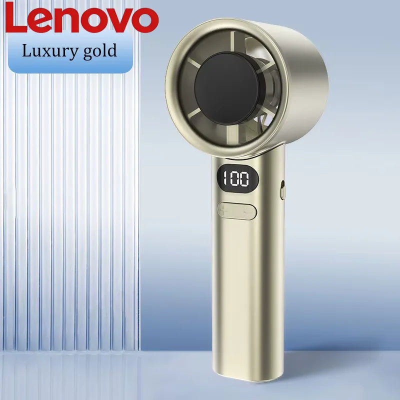 Lenovo 3000mah Handheld Mini Fan Electric Hand Fans Ice Compress High-Speed Cooling USBRechargeable Portable LED Digital Display