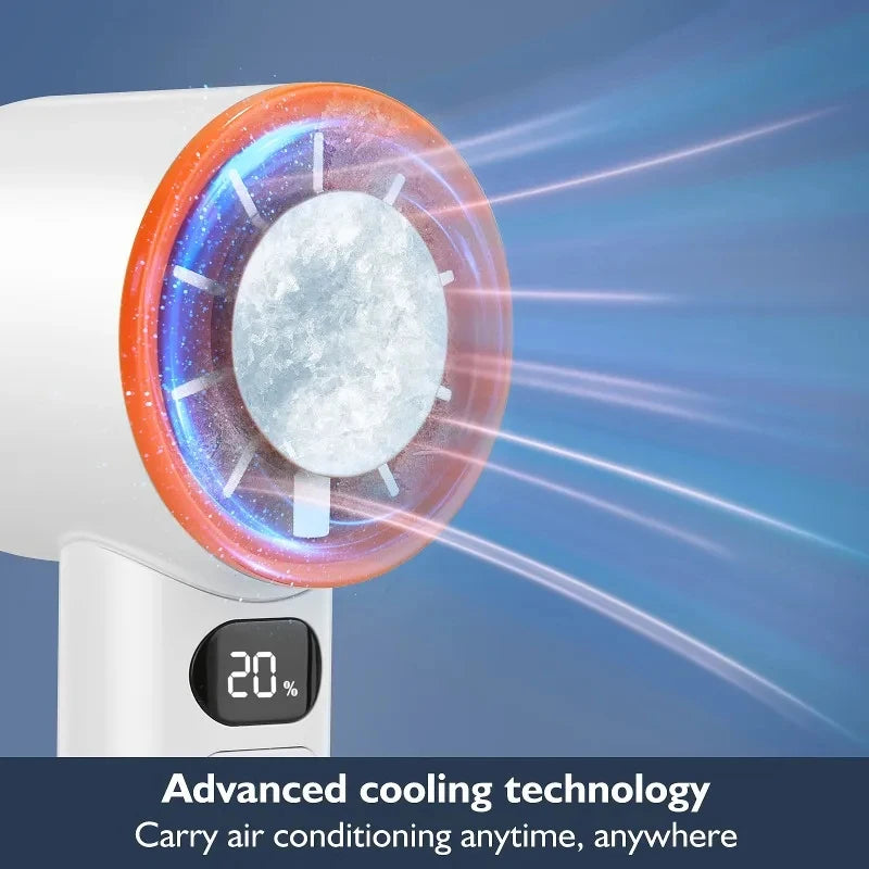 Lenovo 3000mah Handheld Mini Fan Electric Hand Fans Ice Compress High-Speed Cooling USBRechargeable Portable LED Digital Display