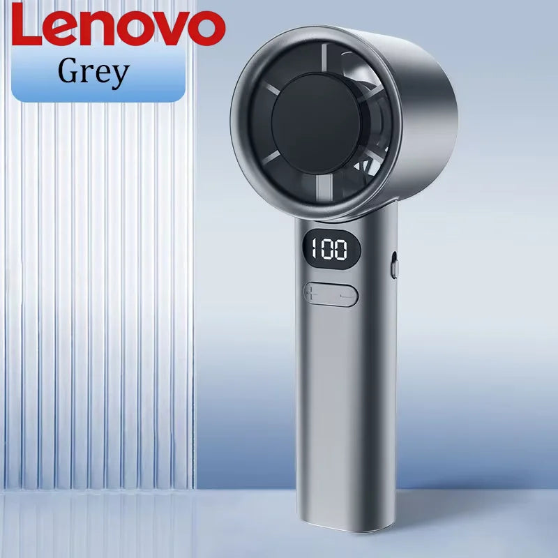 Lenovo 3000mah Handheld Mini Fan Electric Hand Fans Ice Compress High-Speed Cooling USBRechargeable Portable LED Digital Display