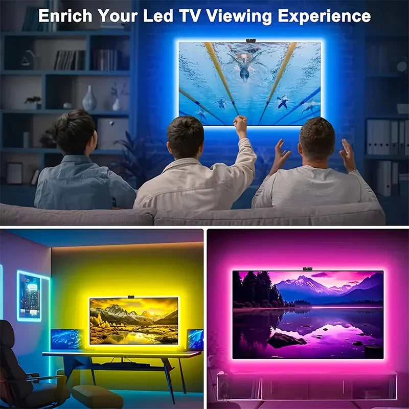 RGBIC LED TV Backlight Strip with AR Color Sensor APP Control Music Sycn Smart RGB Light for Gaming Atmosphere