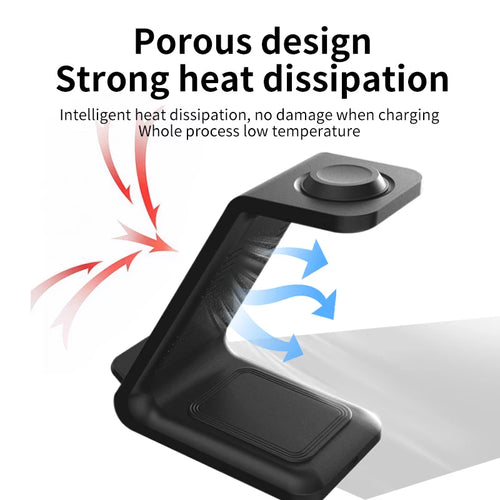 15W 3 in 1 Wireless Charger Stand for iPhone 15 14 13 12 11 X XR Apple Watch 6 7 8 iWatch Airpods Pro Fast Charging Dock Station