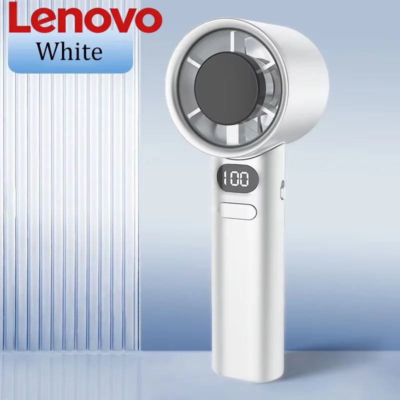 Lenovo 3000mah Handheld Mini Fan Electric Hand Fans Ice Compress High-Speed Cooling USBRechargeable Portable LED Digital Display