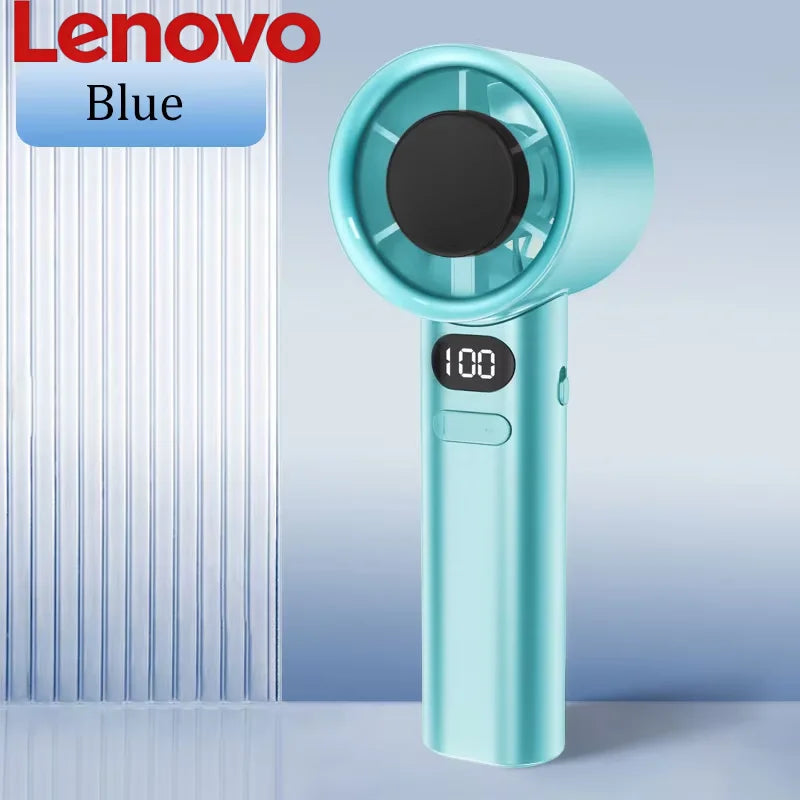 Lenovo 3000mah Handheld Mini Fan Electric Hand Fans Ice Compress High-Speed Cooling USBRechargeable Portable LED Digital Display